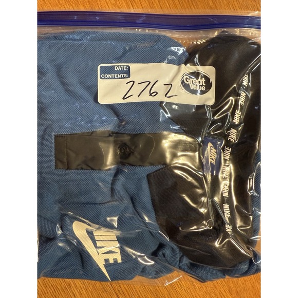 Nike Polo XXL Vintage 90s Blue Black Collar Tennis Shirt Big Logo 100% Cotton - Picture 8 of 8